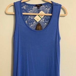 cupio blue crochet lace maxi dress